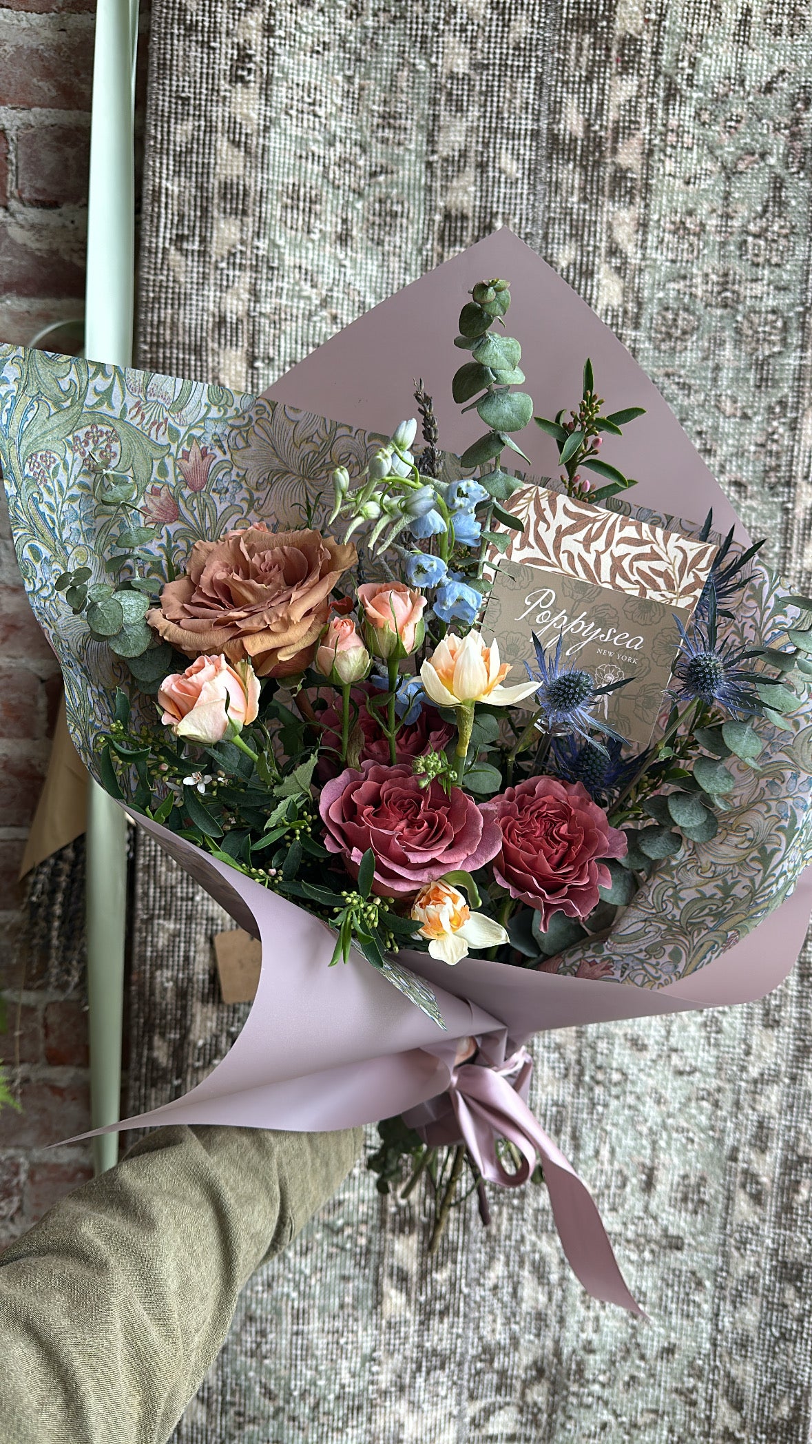 Beneath autumn skies | poppysea wrapped bouquet