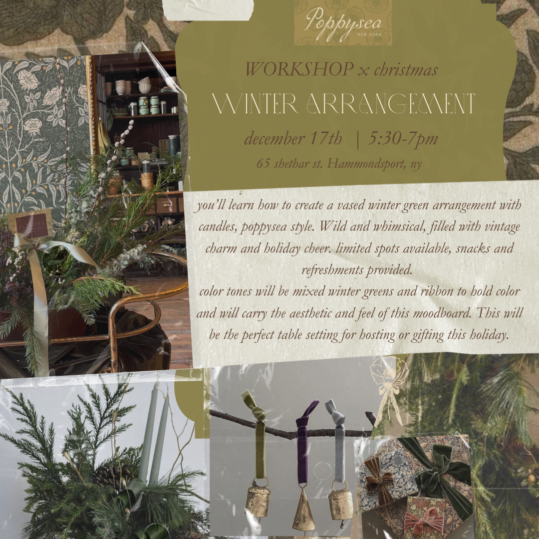 VASED ARRANGEMENT WORKSHOP| Christmas | poppysea vased arrangement class | December 19th