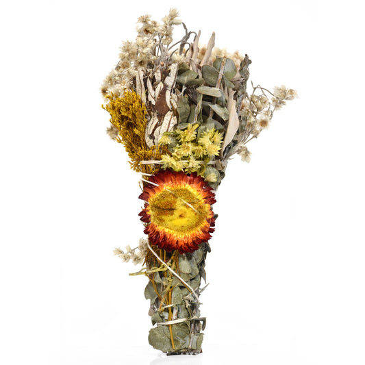 6" Strawflower Sage Smudge Wand